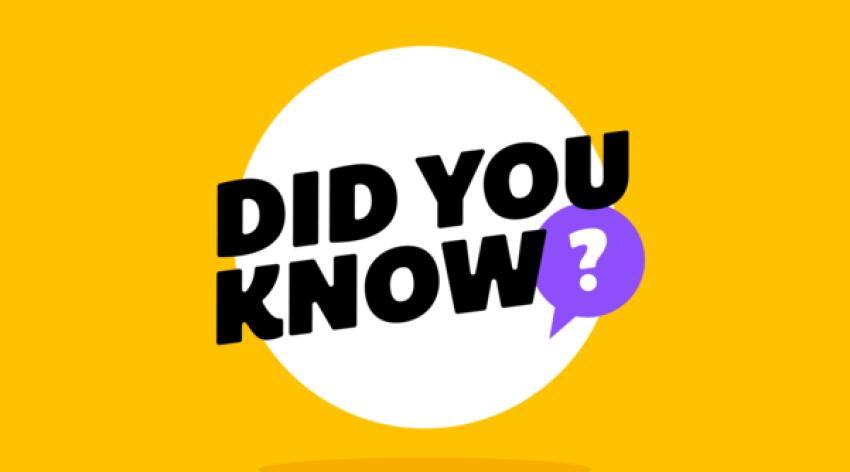 A yellow background with a white circle in the middle that reads "Did you Know?".